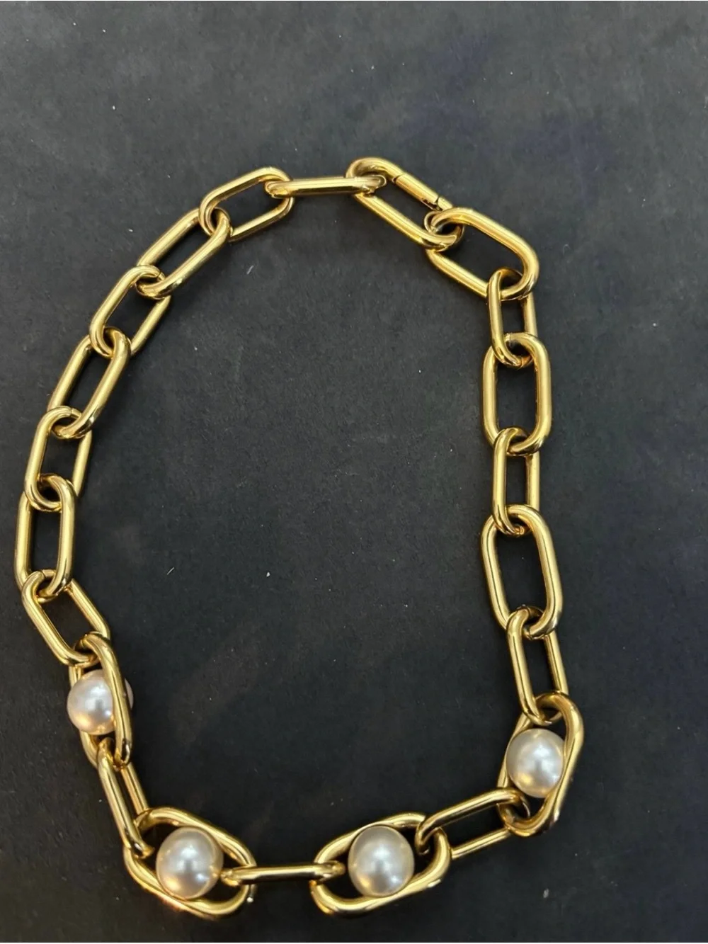 Michael Kors Beaded Gold Tone Necklace 16”